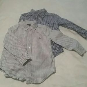 Pair of boys Ralph Lauren long sleeve dress shirts